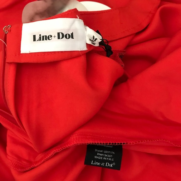 Line & Dot Sleeveless Tangerine Dress - Picture 5 of 5